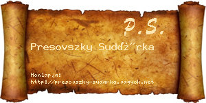 Presovszky Sudárka névjegykártya
